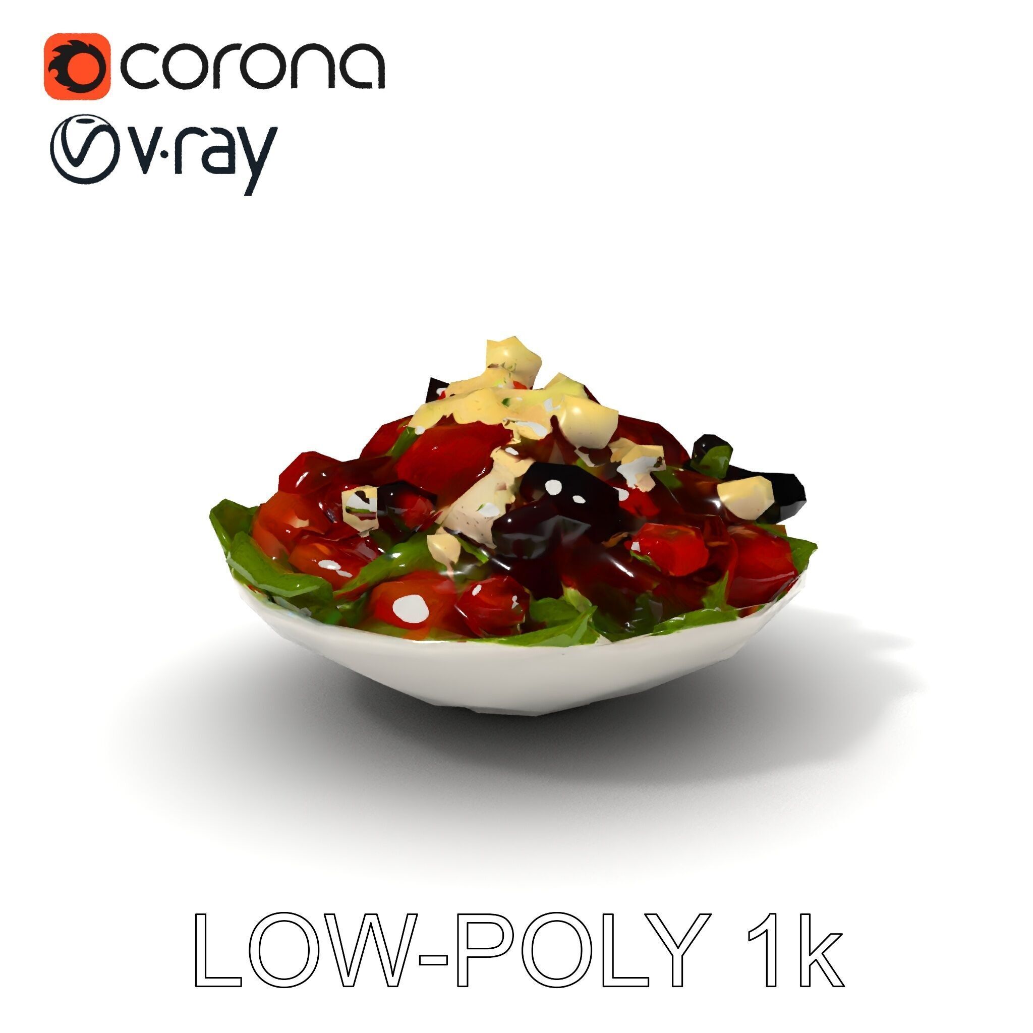 Fresh Greek Salad Model Pack Low-poly 3D model_15