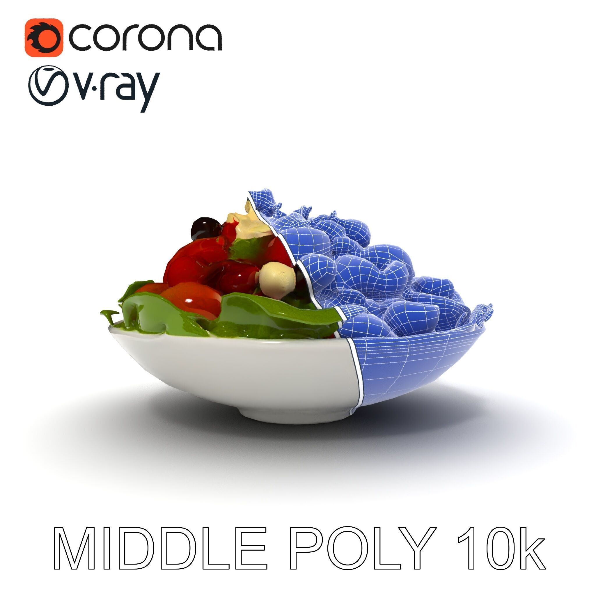 Fresh Greek Salad Model Pack Low-poly 3D model_17