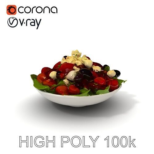 Fresh Greek Salad Model Pack Low-poly 3D model 3
