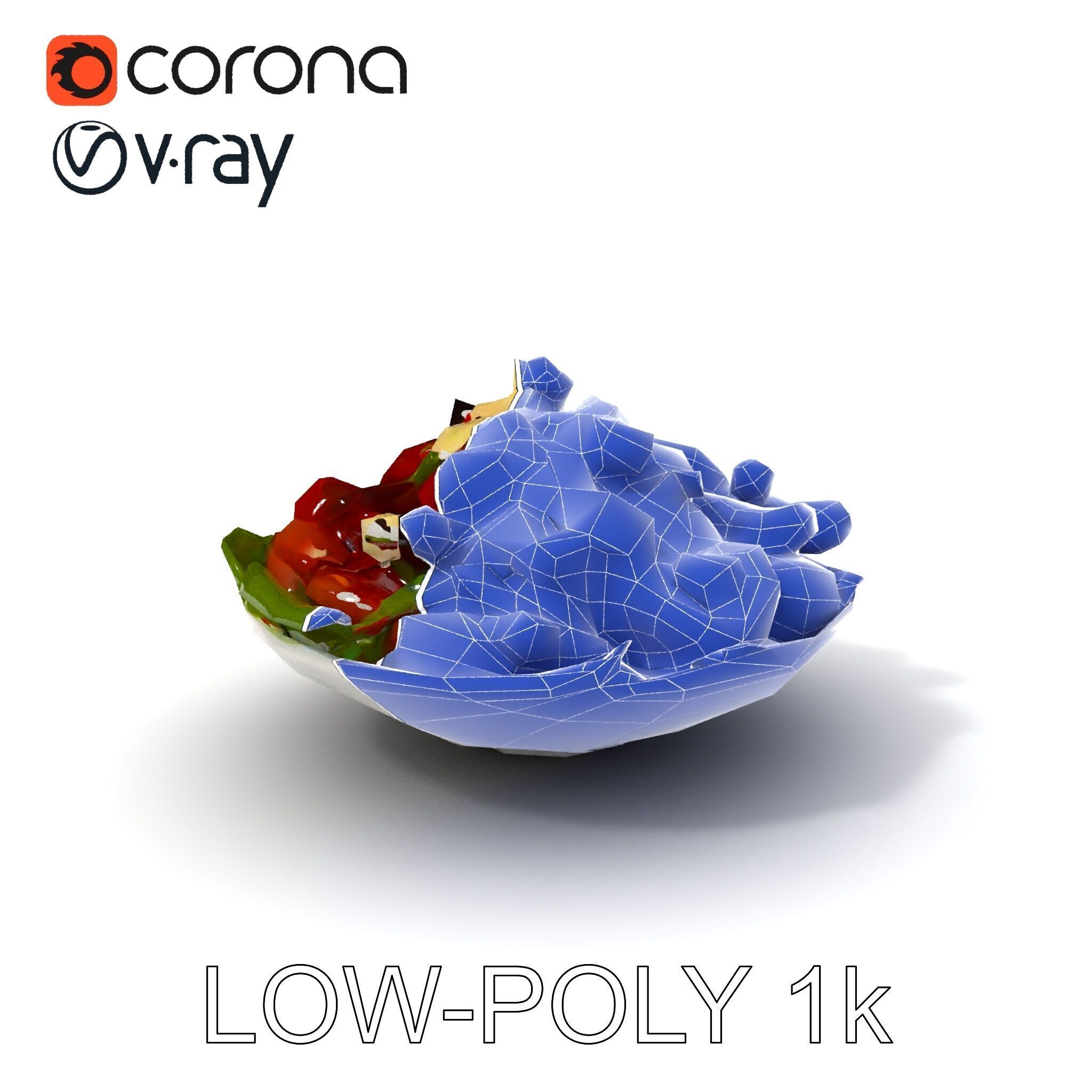 Fresh Greek Salad Model Pack Low-poly 3D model_18