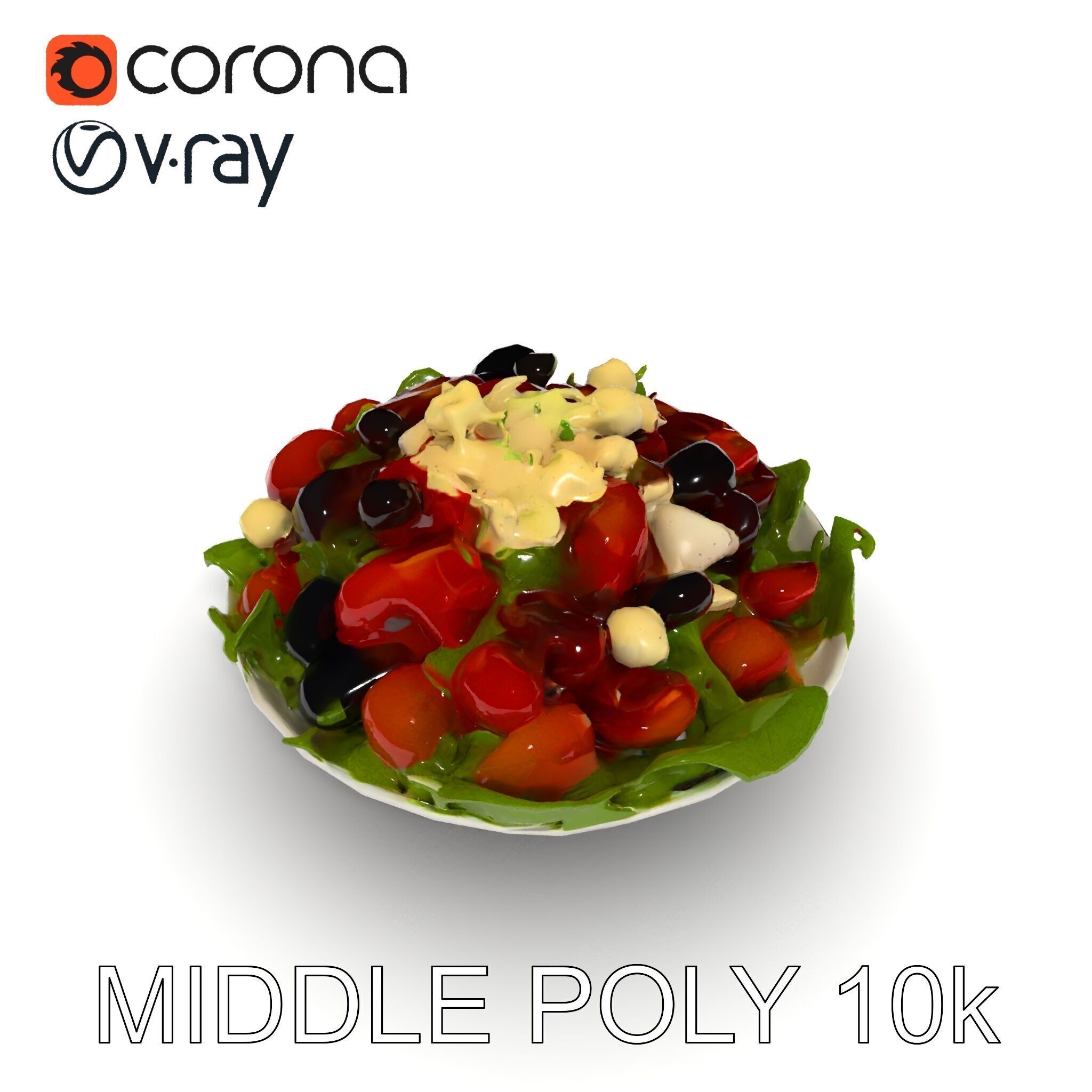 Fresh Greek Salad Model Pack Low-poly 3D model_6