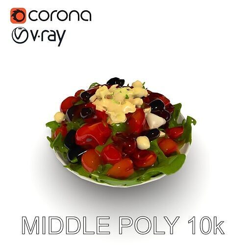 Fresh Greek Salad Model Pack Low-poly 3D model 6