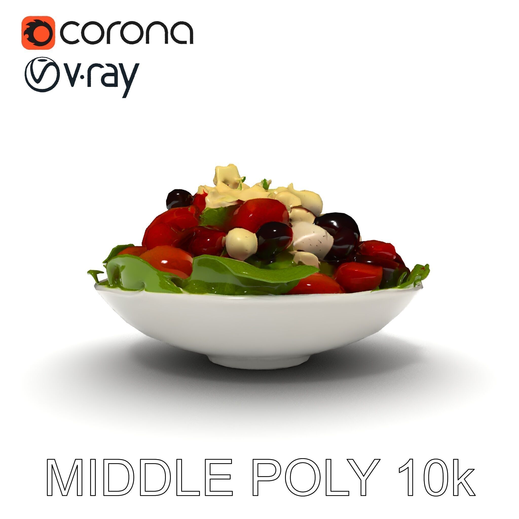 Fresh Greek Salad Model Pack Low-poly 3D model_20