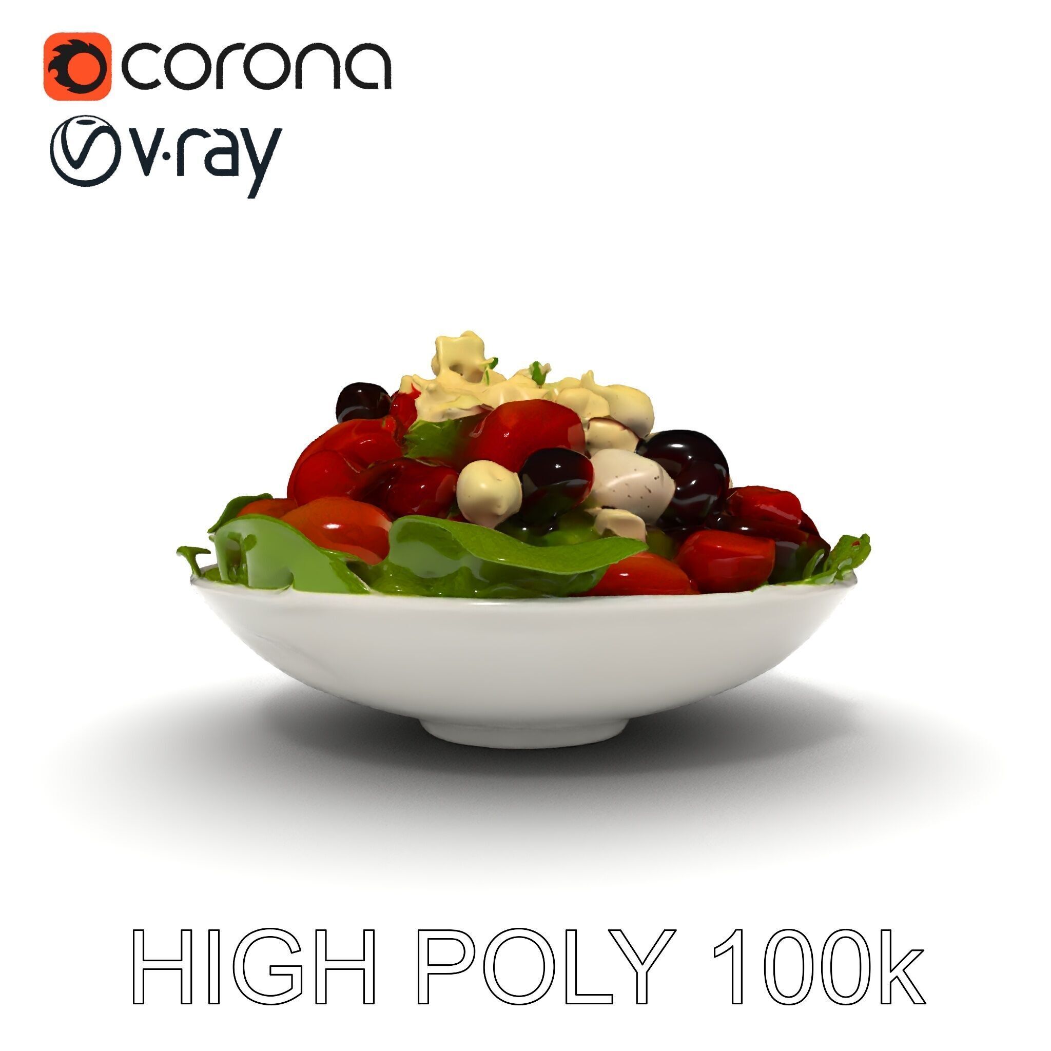 Fresh Greek Salad Model Pack Low-poly 3D model_35