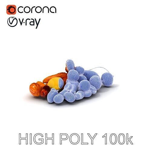 Mixed Nuts and Berries Model Pack for D Rendering Low-poly 3D model 4