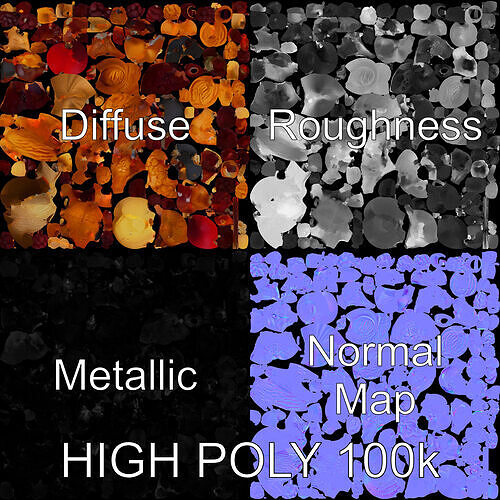 Mixed Nuts and Berries Model Pack for D Rendering Low-poly 3D model 2