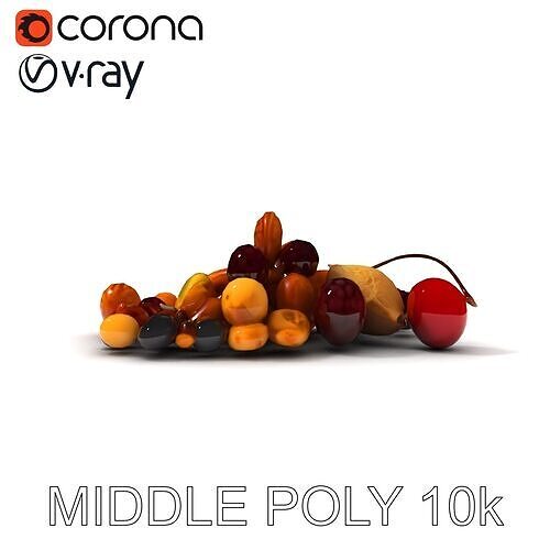 Mixed Nuts and Berries Model Pack for D Rendering Low-poly 3D model 6