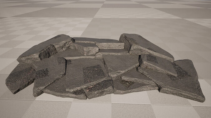 Stylized Cement Low-poly 3D model