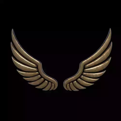 Wings Metal Logo 3D model