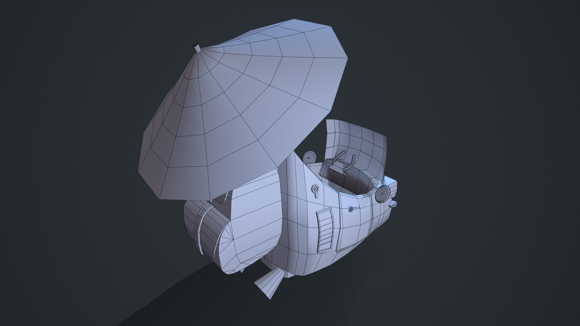 3D Flying Vehicle Low-poly 3D model_2