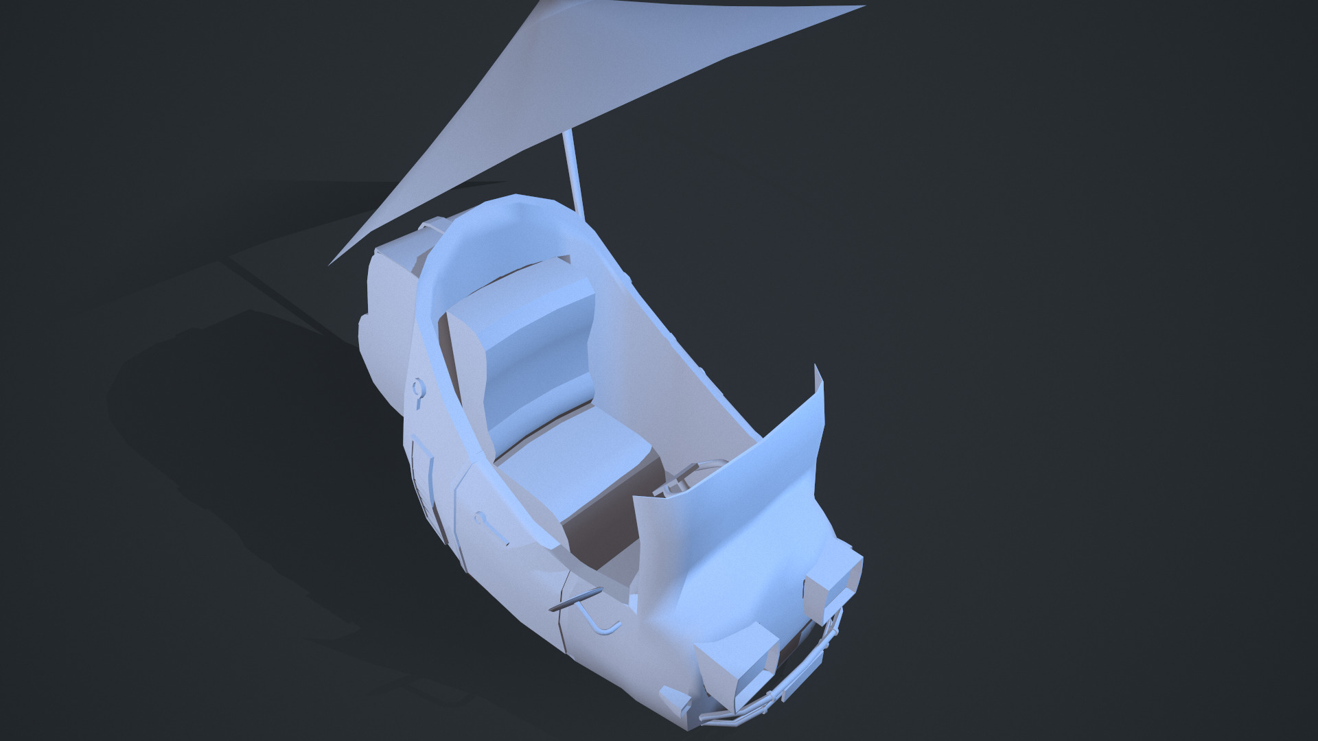 3D Flying Vehicle Low-poly 3D model_1