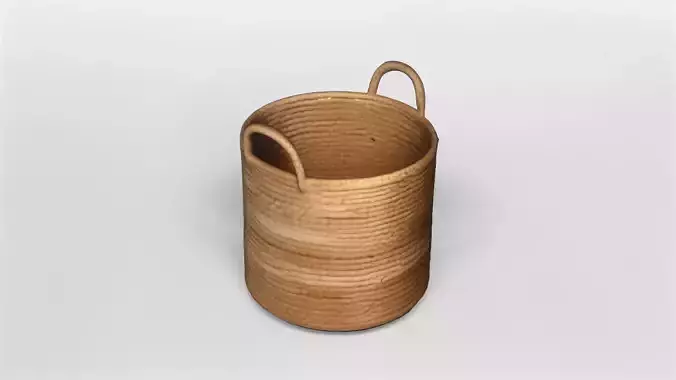Woven Rope Storage Basket 3D Model