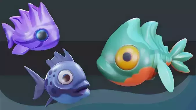 Stylized Fish Low-poly 3D model