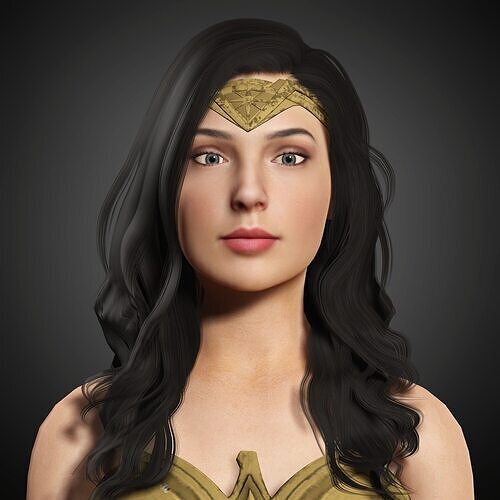Wonder Woman Character Low-poly 3D model