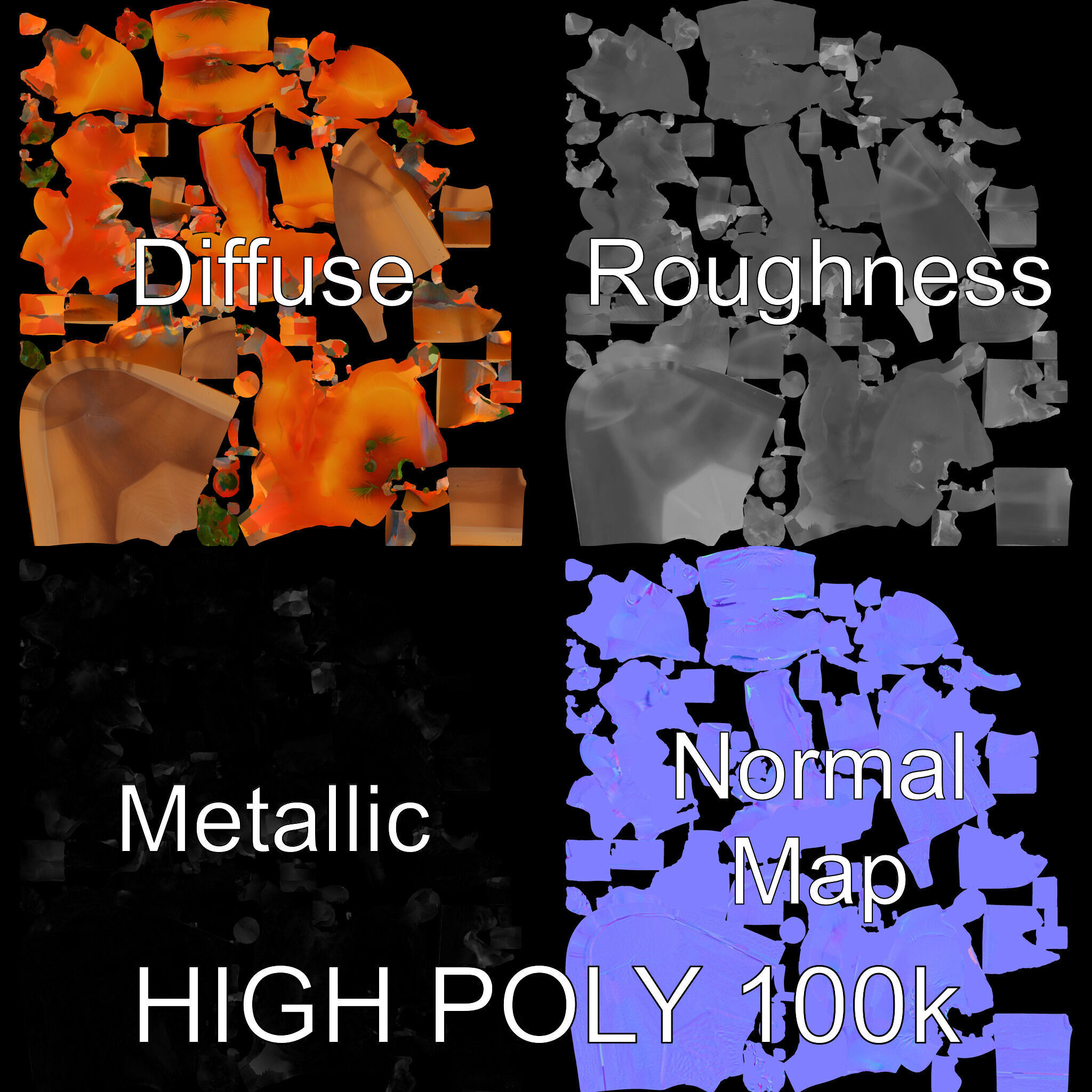 Realistic Smoked Salmon Slices on Wooden Platter D Model Pack Low-poly 3D model_2