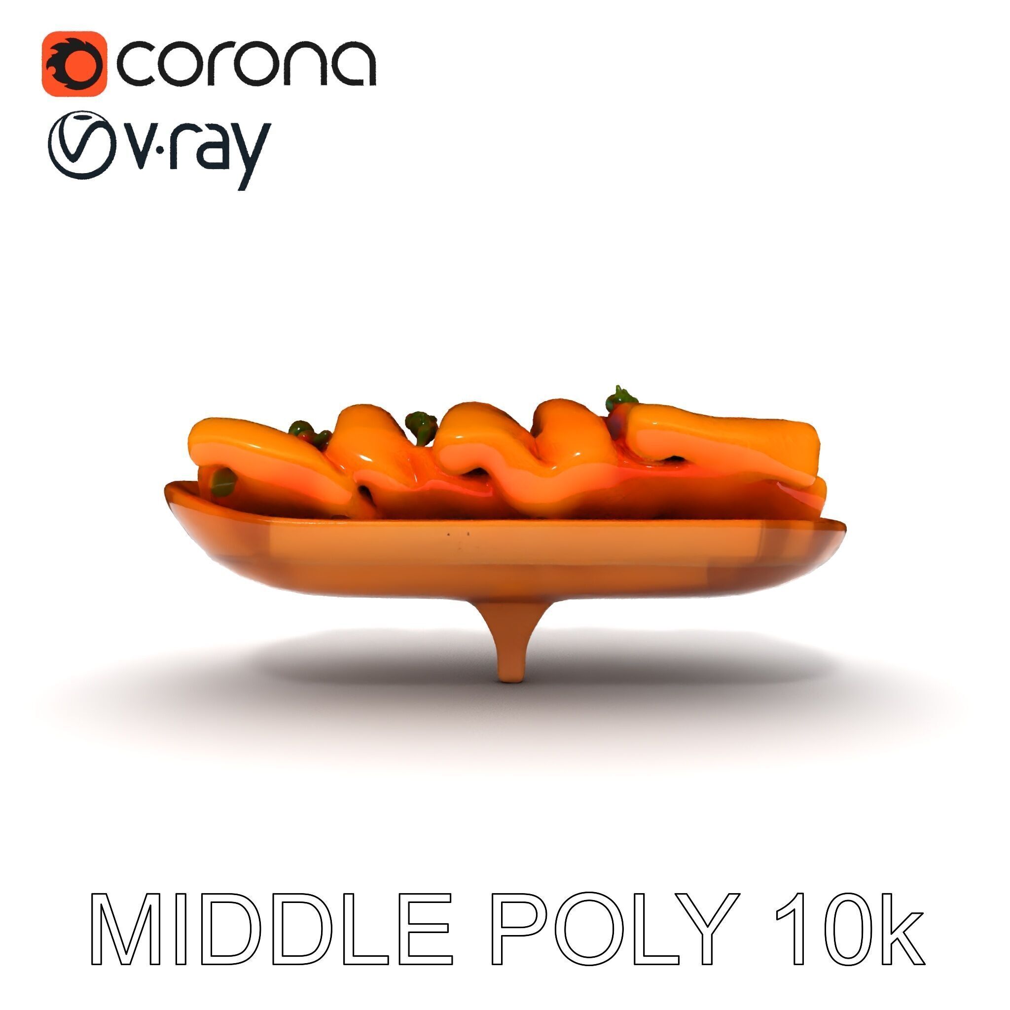 Realistic Smoked Salmon Slices on Wooden Platter D Model Pack Low-poly 3D model_6