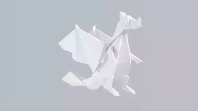 Origami Dragon Rigged And Animated  Low-poly 3D model Origami Dragon Rigged And Animated  Low-poly 3D model