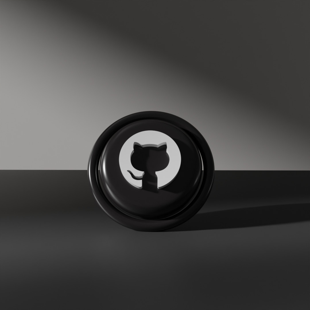 github copilot logo models Low-poly 3D model_7