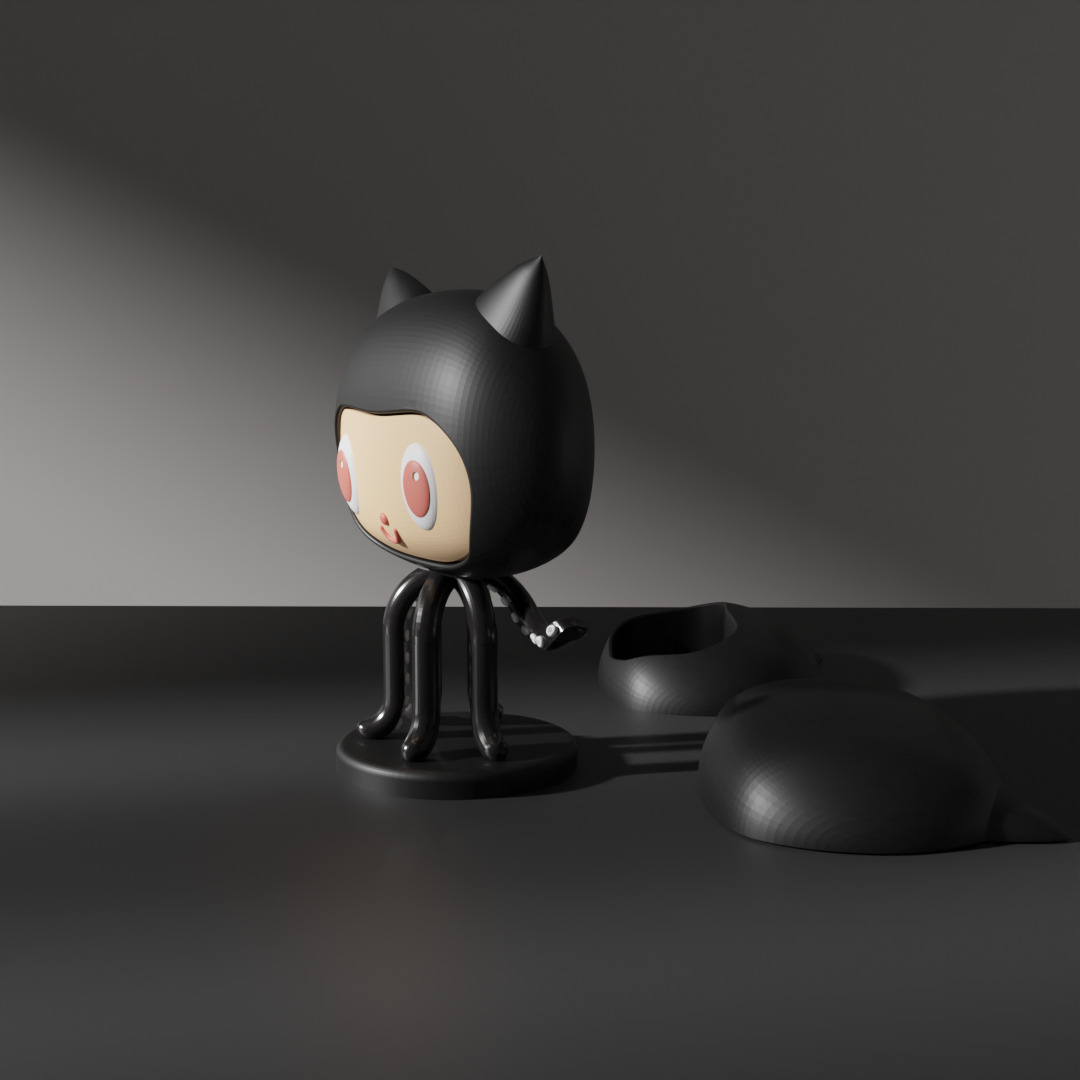 github copilot logo models Low-poly 3D model_2
