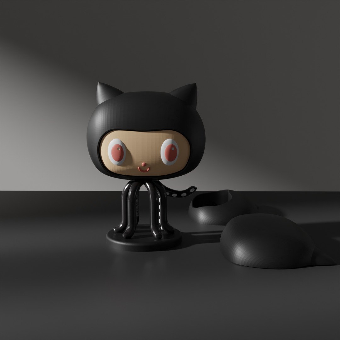 github copilot logo models Low-poly 3D model_1