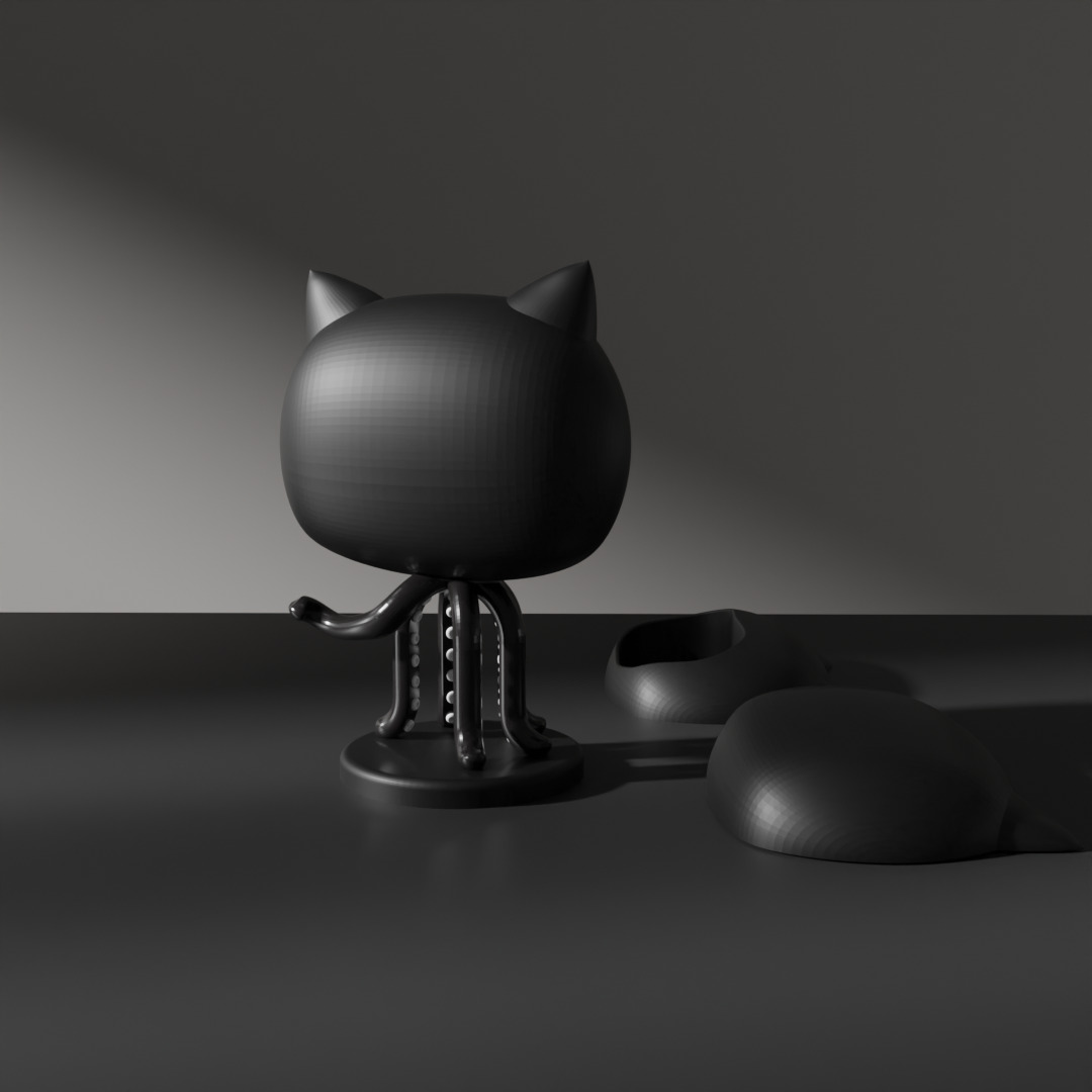 github copilot logo models Low-poly 3D model_3