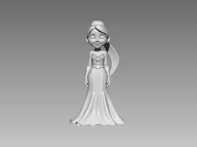 BRIDE CARTOON STYLE 3D print model
