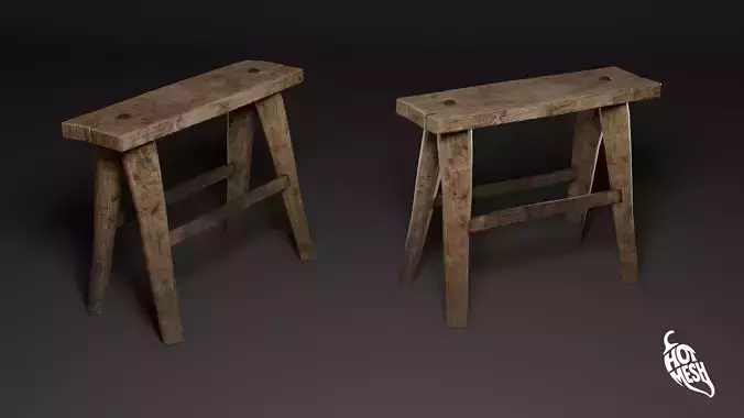LOW POLY MEDIEVAL CHAIR
