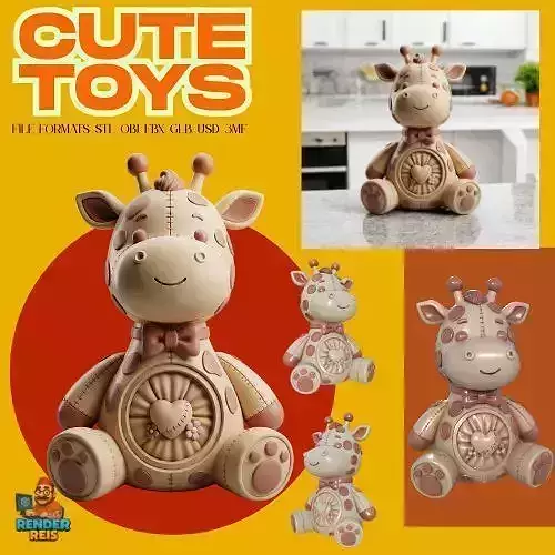 3D Printable Cute Giraffe Figurine