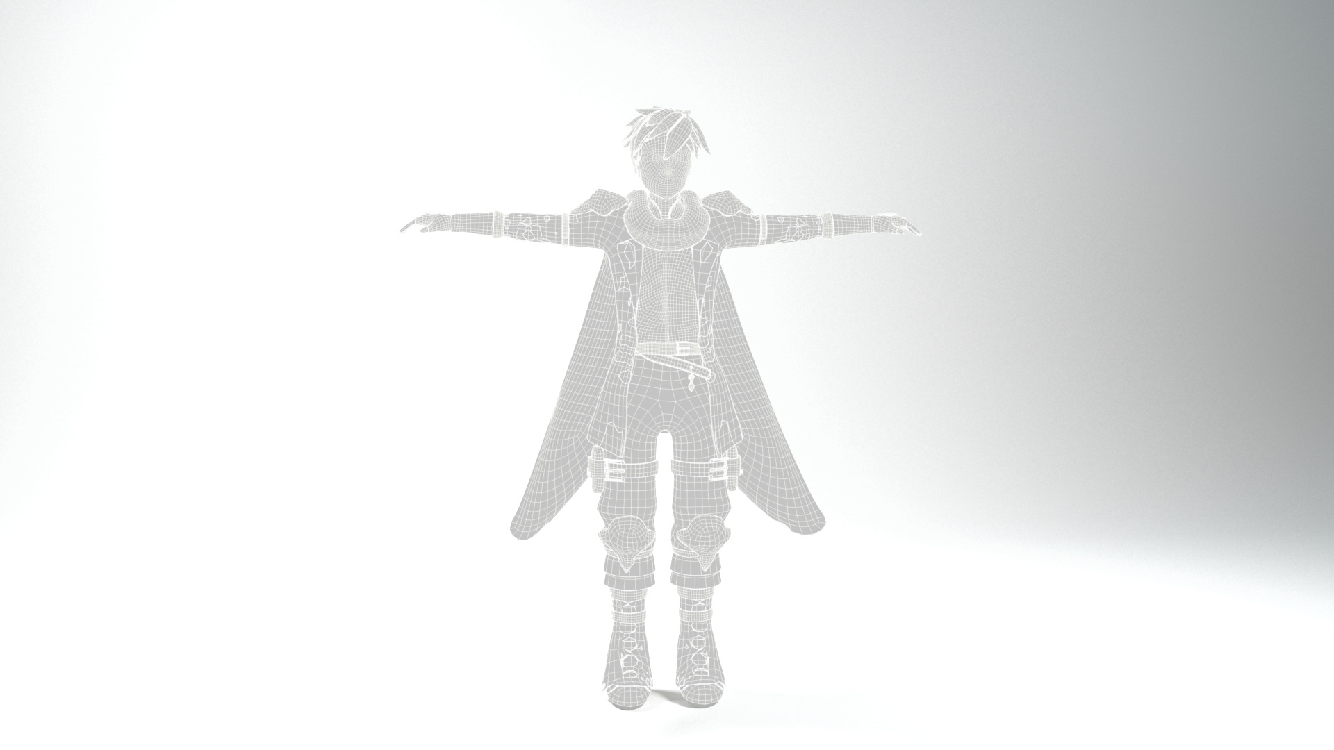 Character cinquered Low-poly 3D model_7
