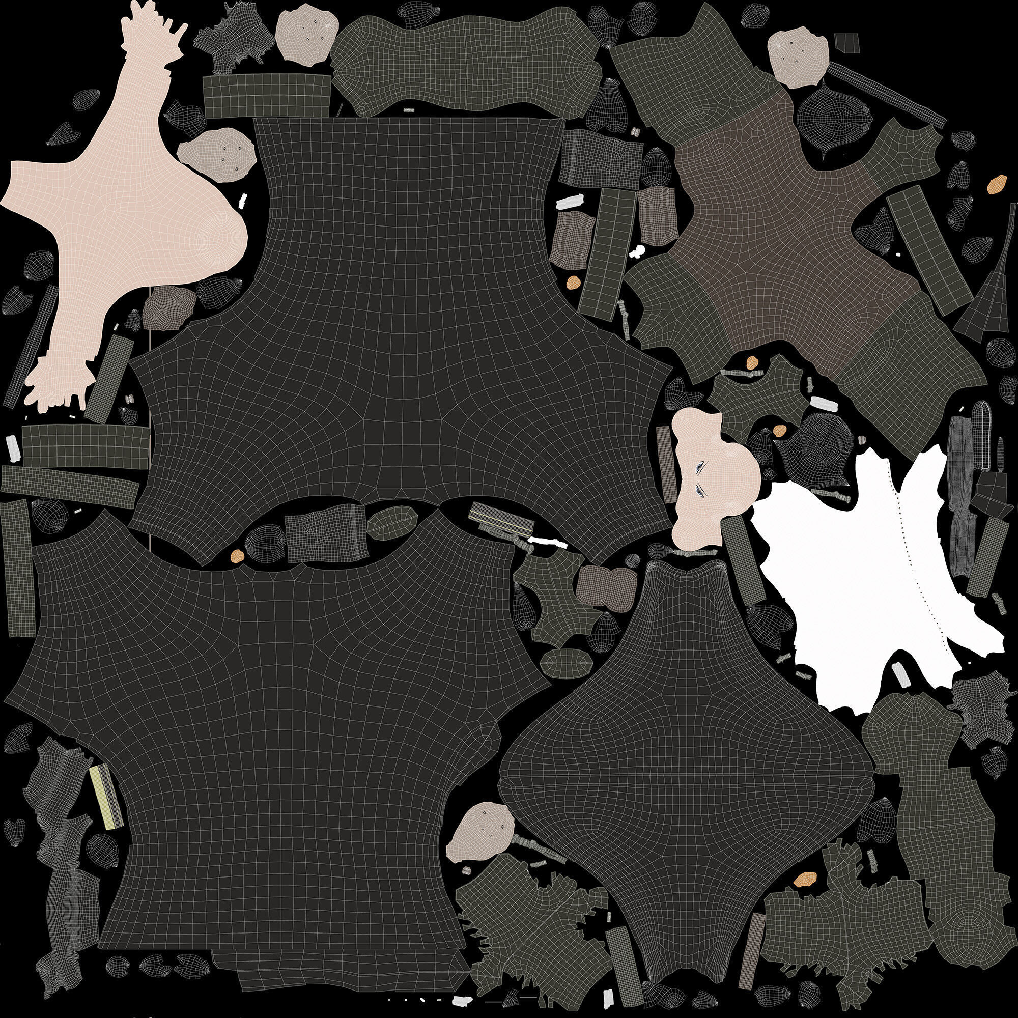 Character cinquered Low-poly 3D model_6