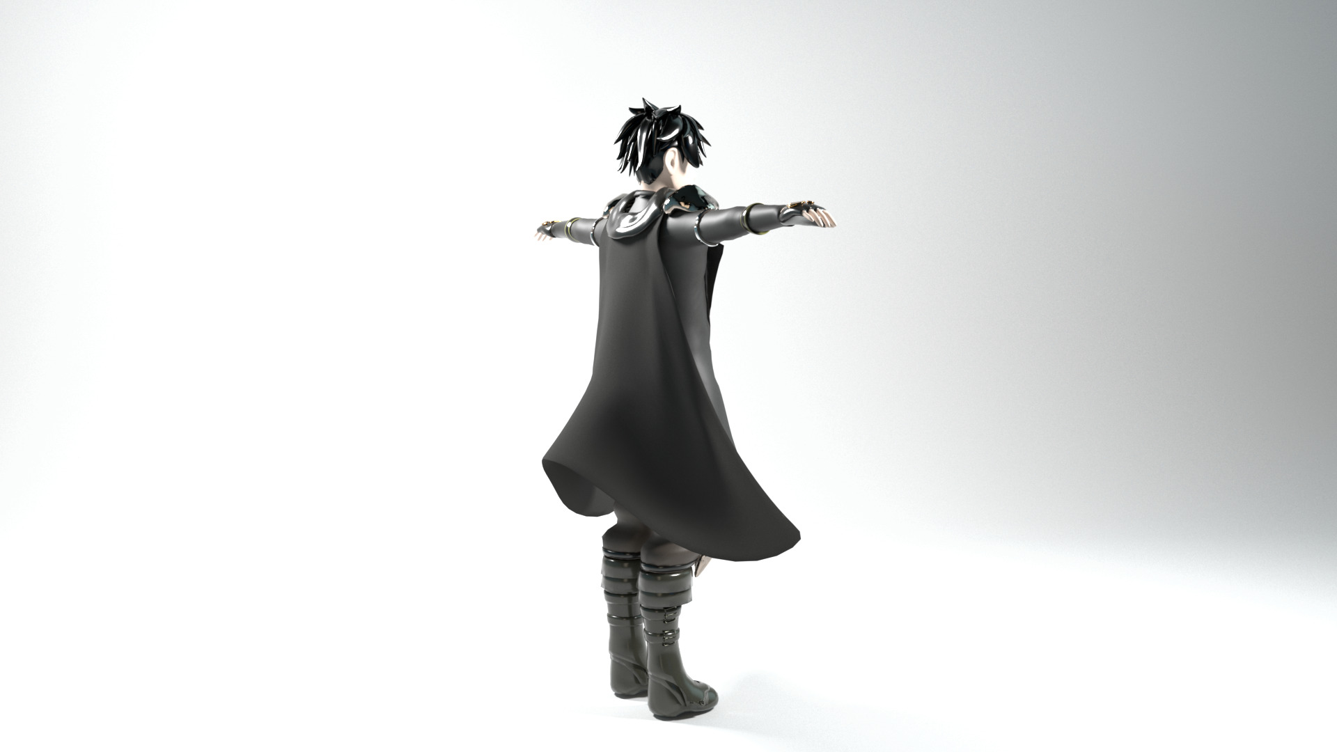 Character cinquered Low-poly 3D model_3