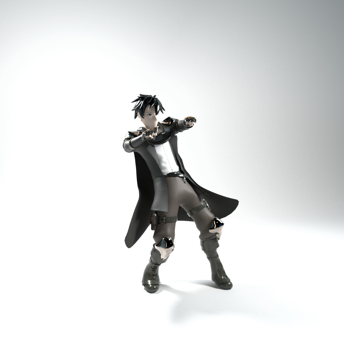 Character cinquered Low-poly 3D model_5