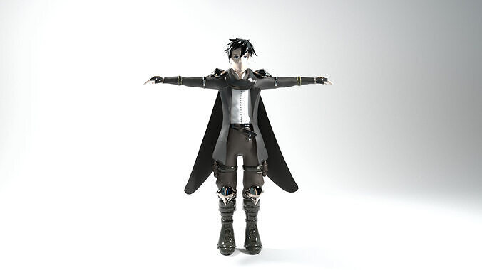 Character cinquered Low-poly 3D model
