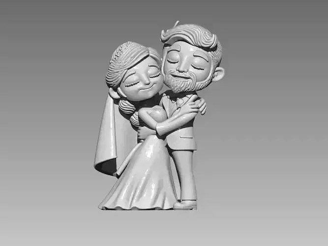 BRIDE AND GROOM CARTOON STYLE 3D print model