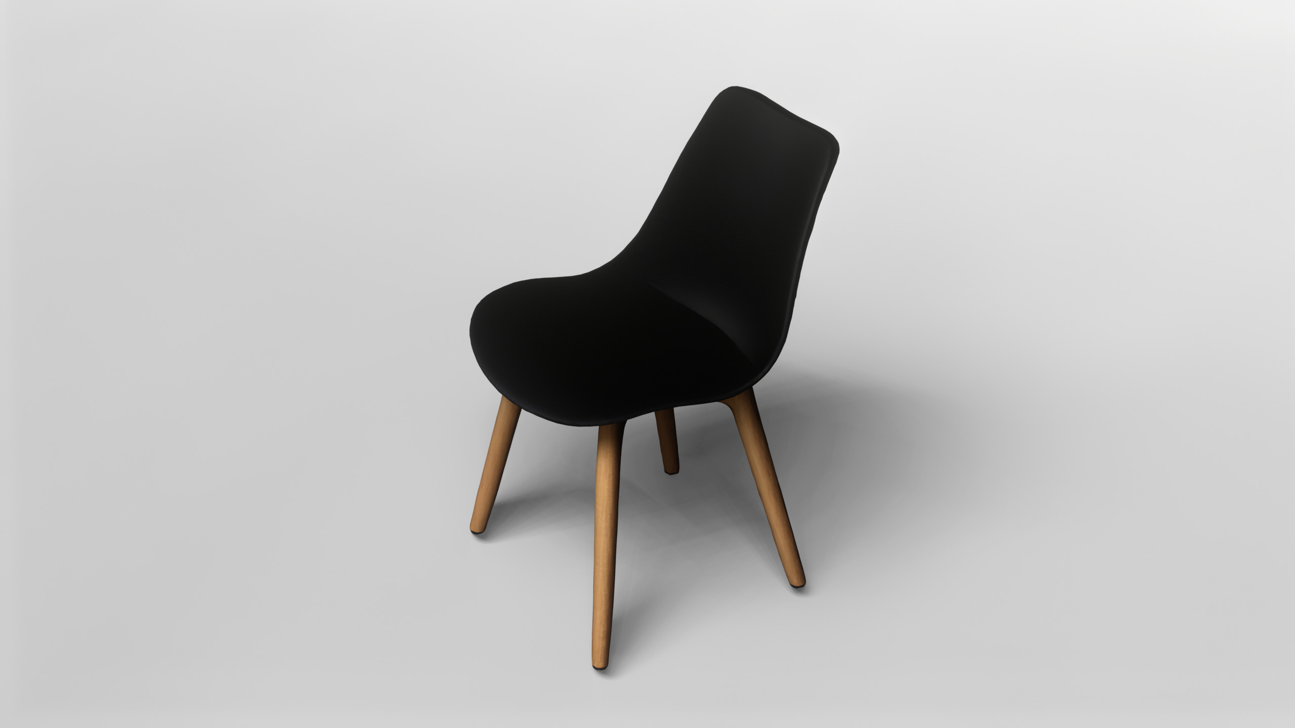 Modern Minimalist Dining Chair 3D model_2