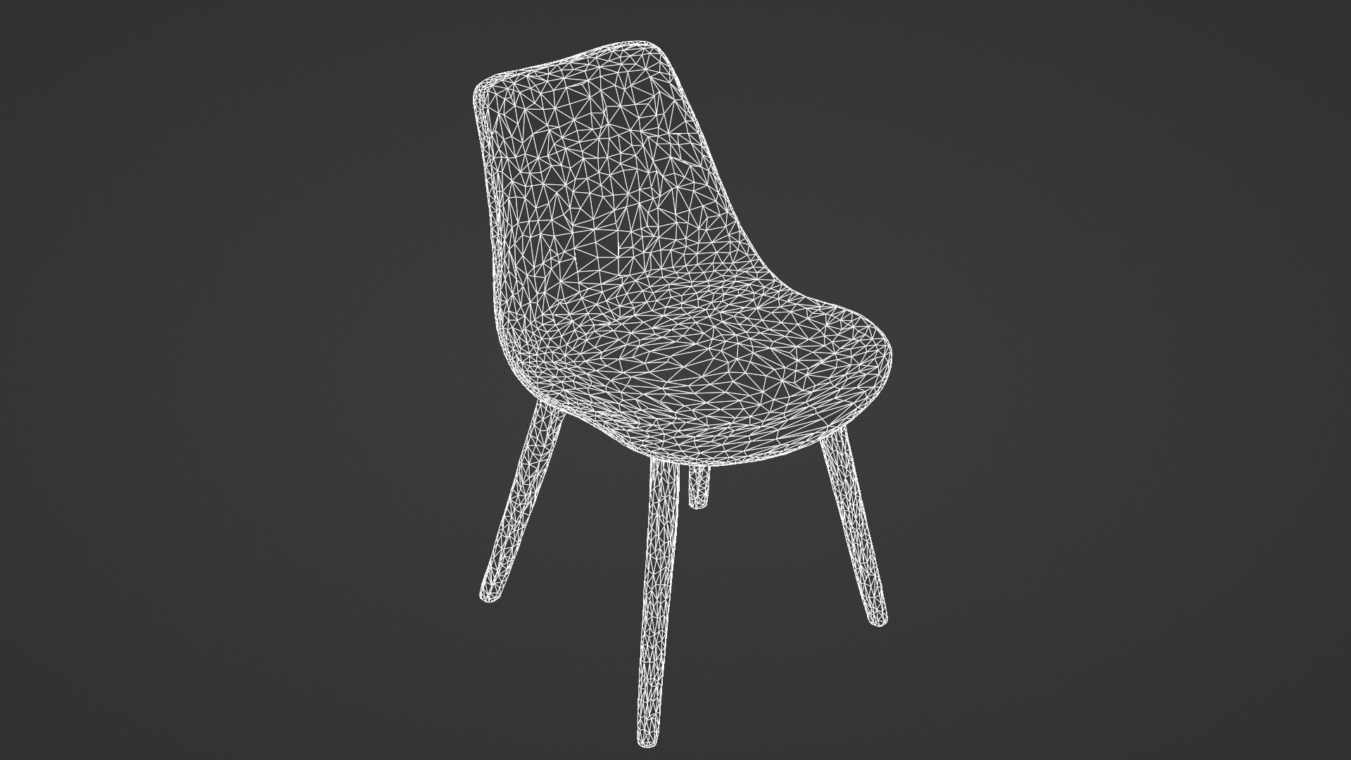 Modern Minimalist Dining Chair 3D model_5