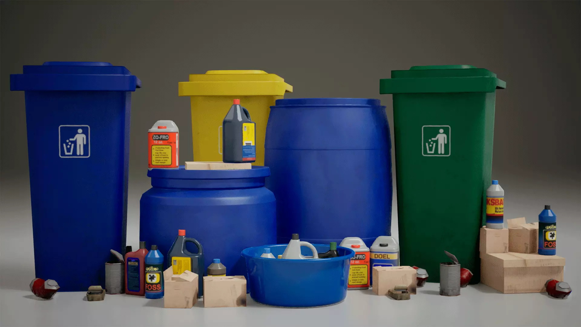 stylized Garbage Low-poly 3D model_0