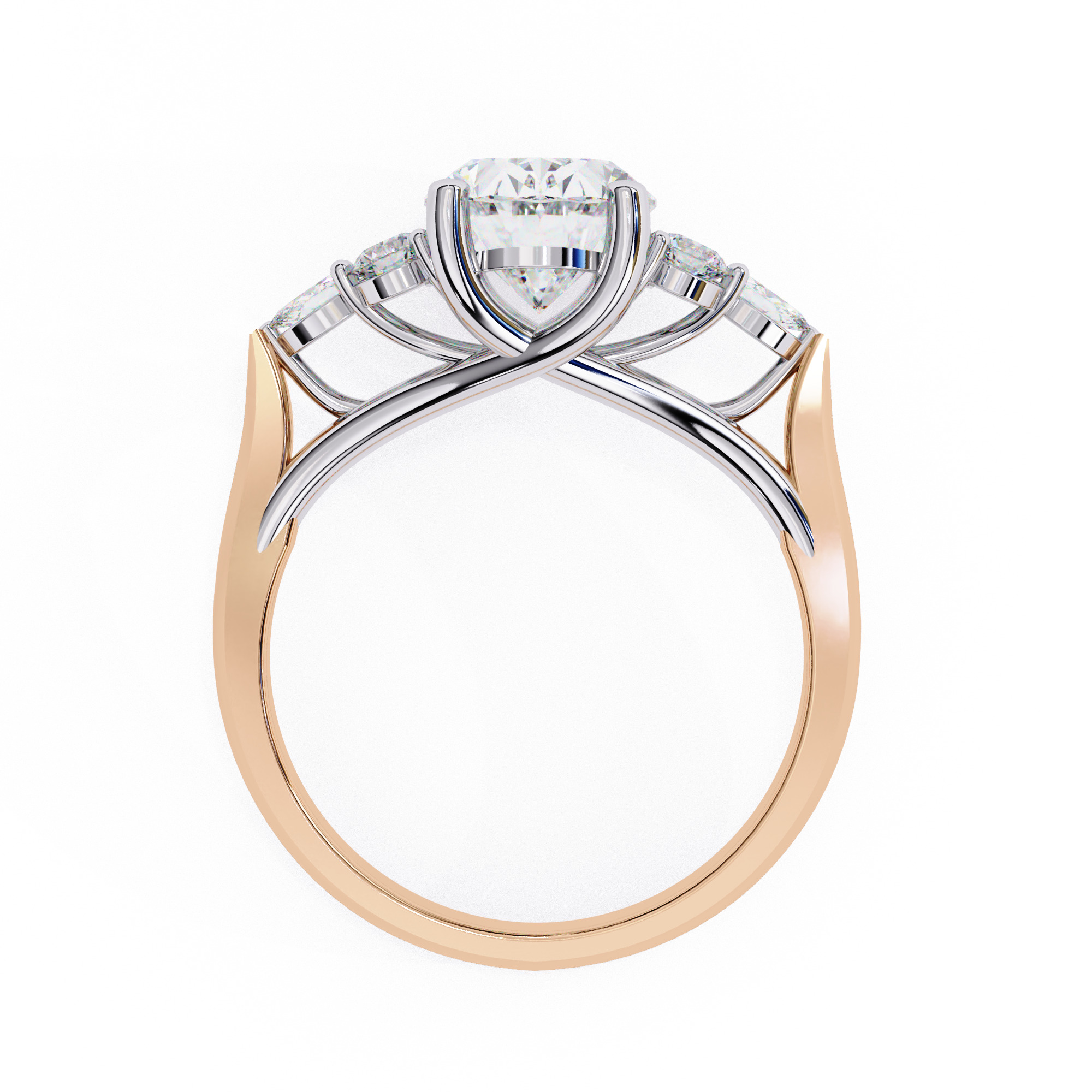 OVAL  DIAMOND RING -CAD-201D  3D print model_7