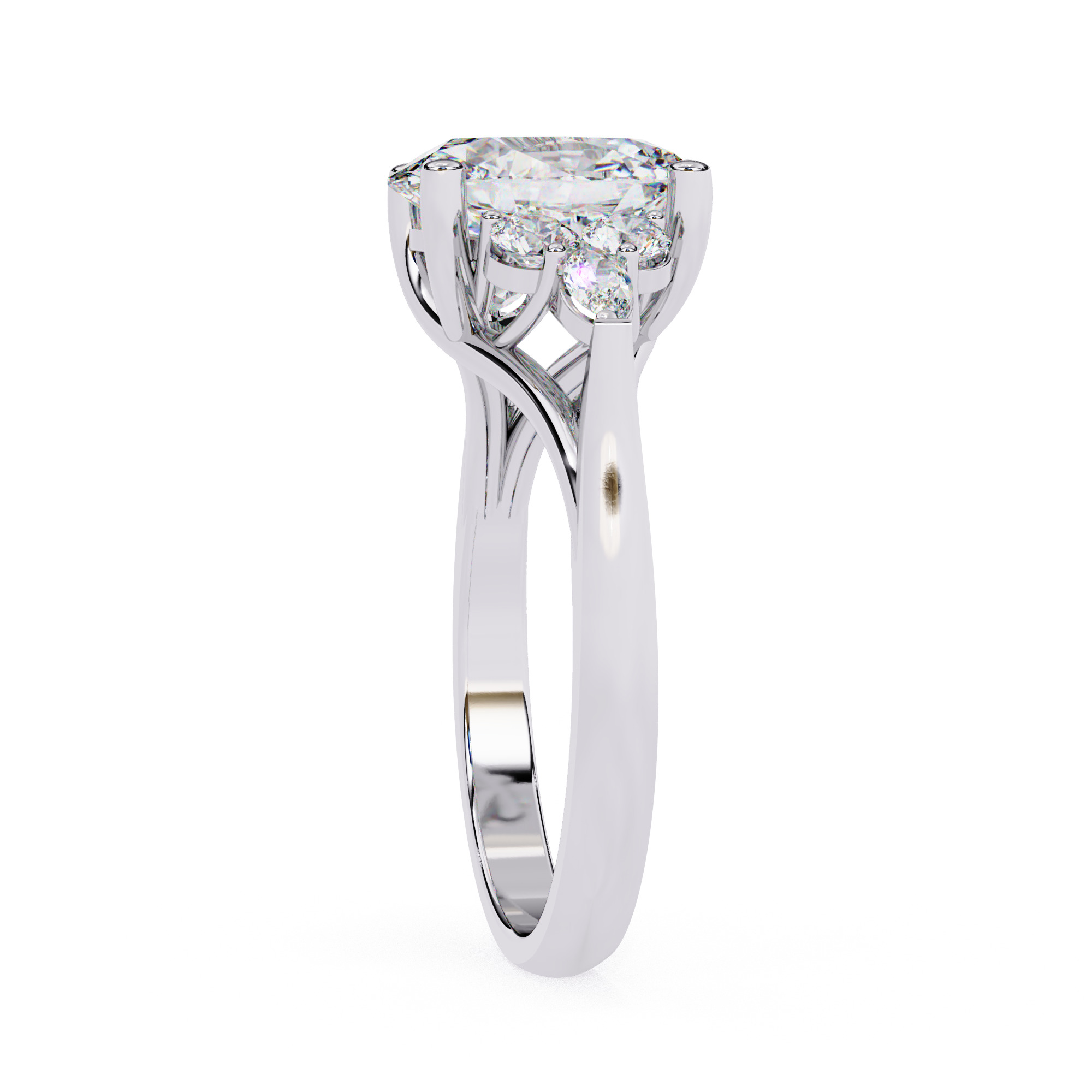 OVAL  DIAMOND RING -CAD-201D  3D print model_9