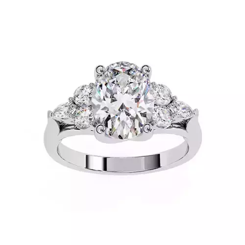 OVAL  DIAMOND RING -CAD-201D  3D print model