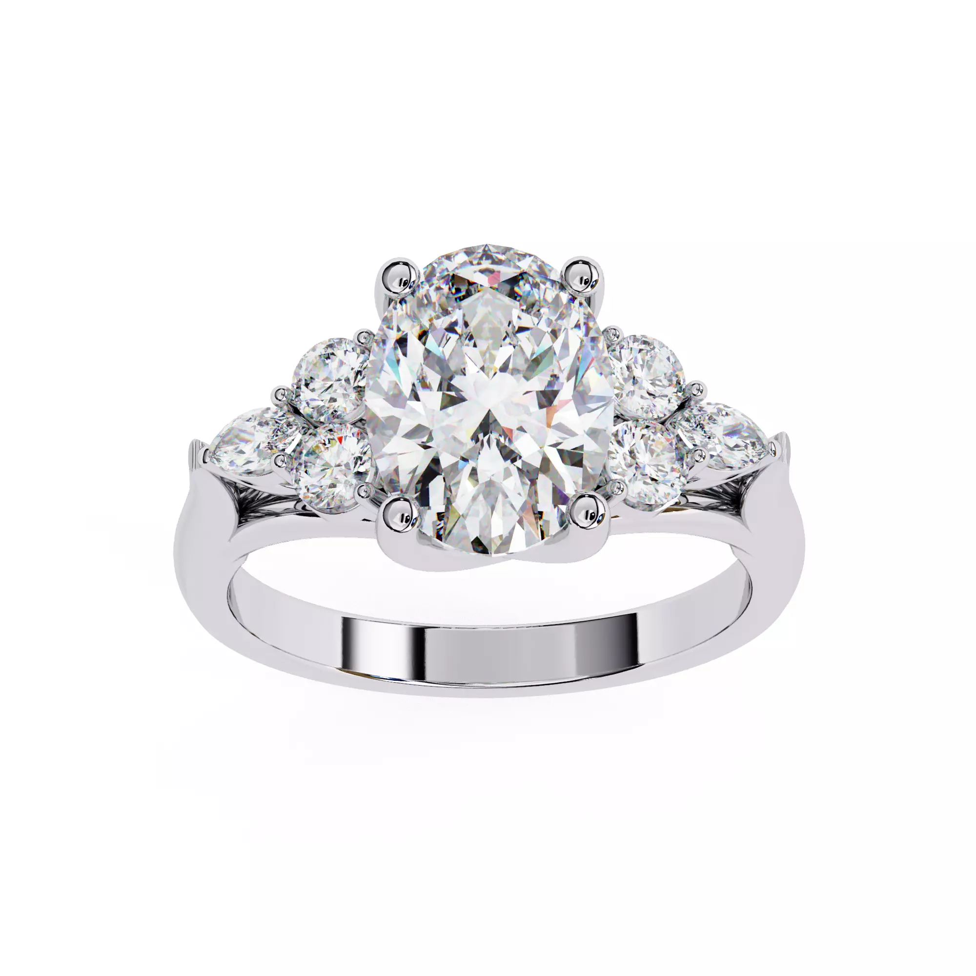 OVAL  DIAMOND RING -CAD-201D  3D print model_0