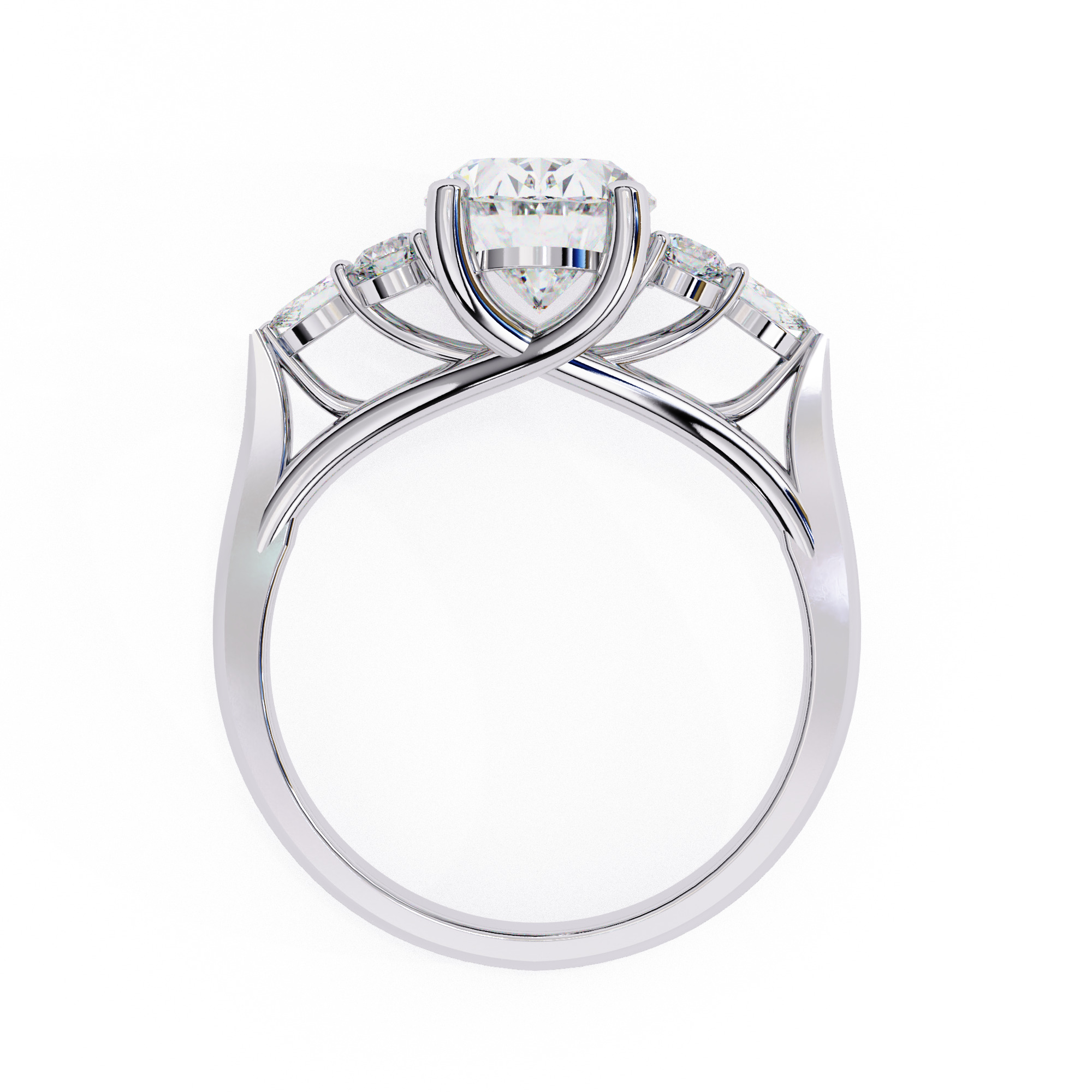 OVAL  DIAMOND RING -CAD-201D  3D print model_6