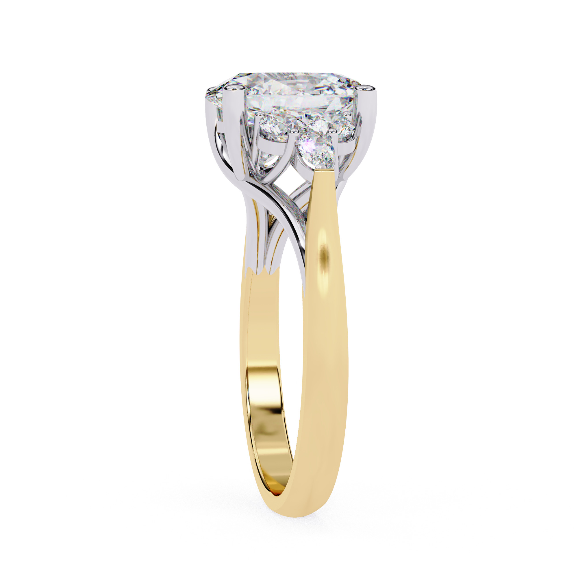 OVAL  DIAMOND RING -CAD-201D  3D print model_10