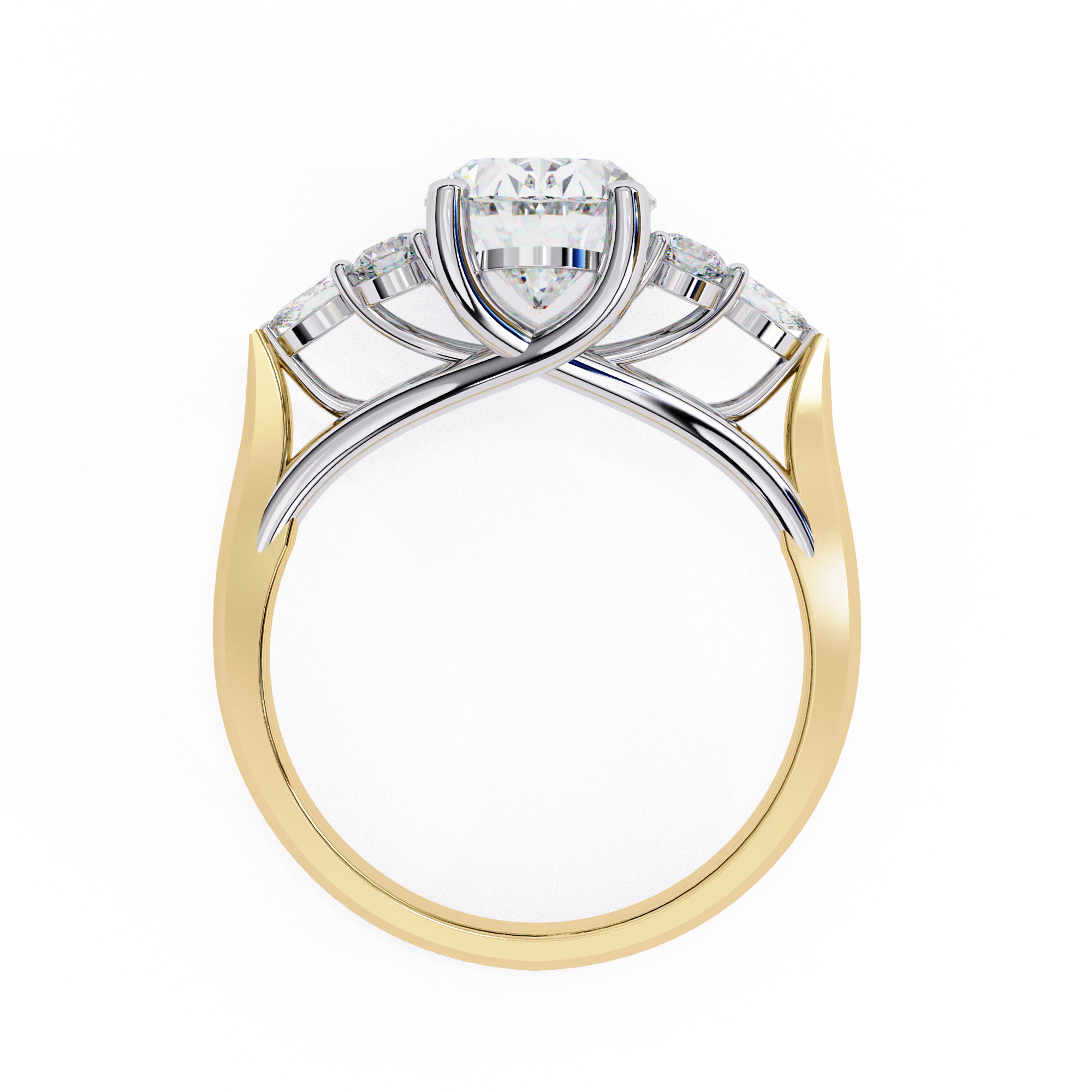OVAL  DIAMOND RING -CAD-201D  3D print model_8