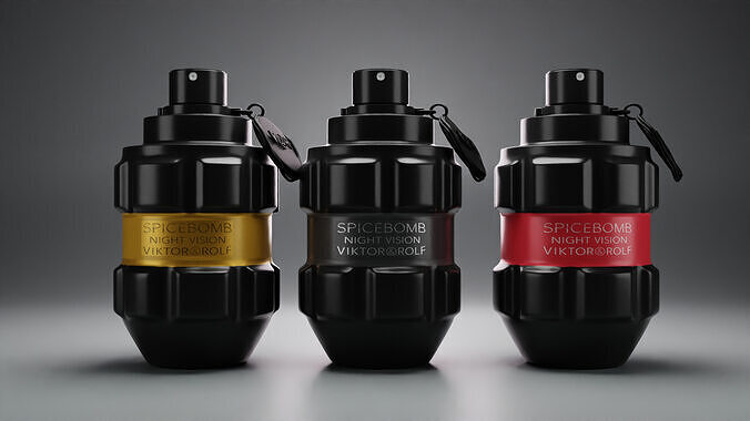 Perfume Bottle 3D Model  Grenade Style  PBR  Spicebomb Inspired 3D model