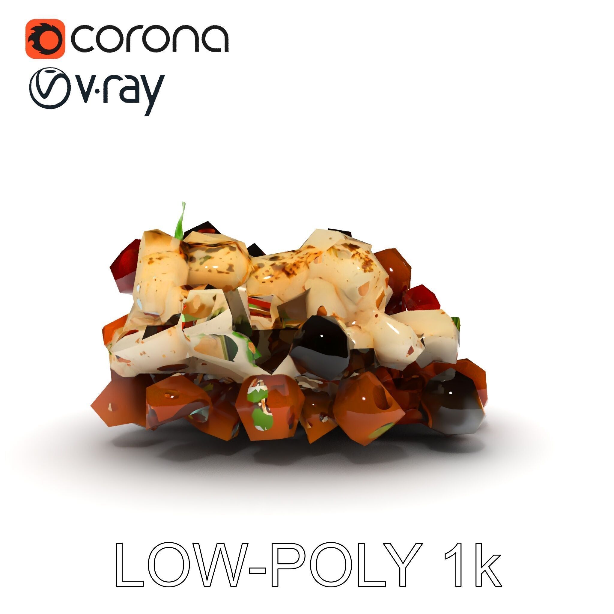 Mediterranean Snack Mix Model Pack with Olives and Cheese Low-poly 3D model_15