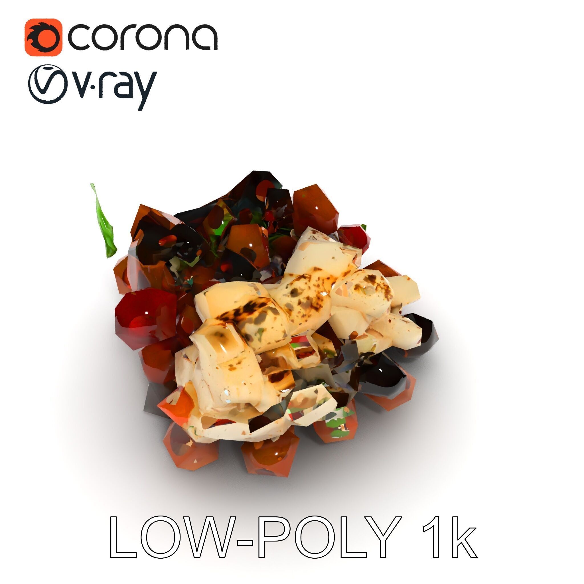 Mediterranean Snack Mix Model Pack with Olives and Cheese Low-poly 3D model_7