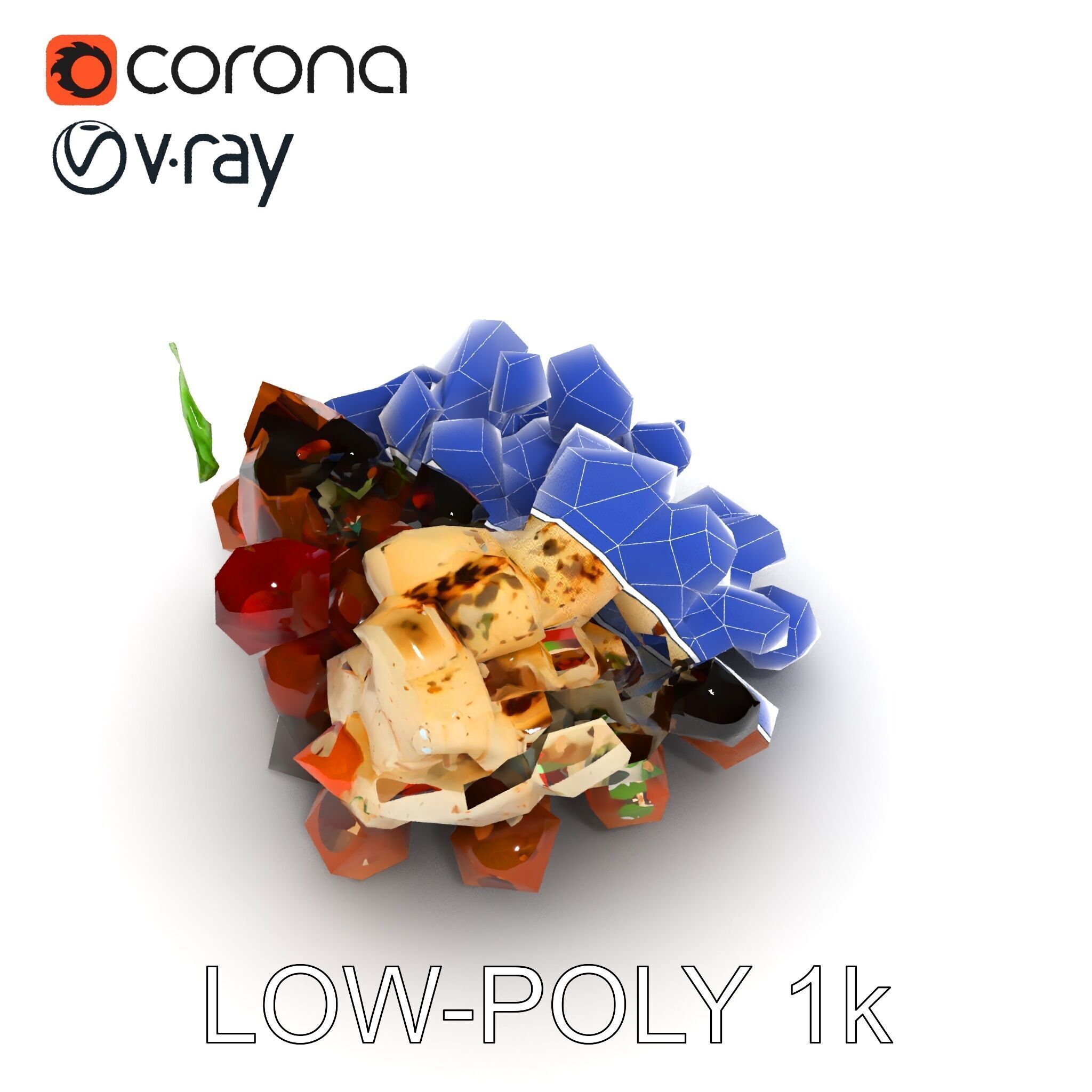 Mediterranean Snack Mix Model Pack with Olives and Cheese Low-poly 3D model_31