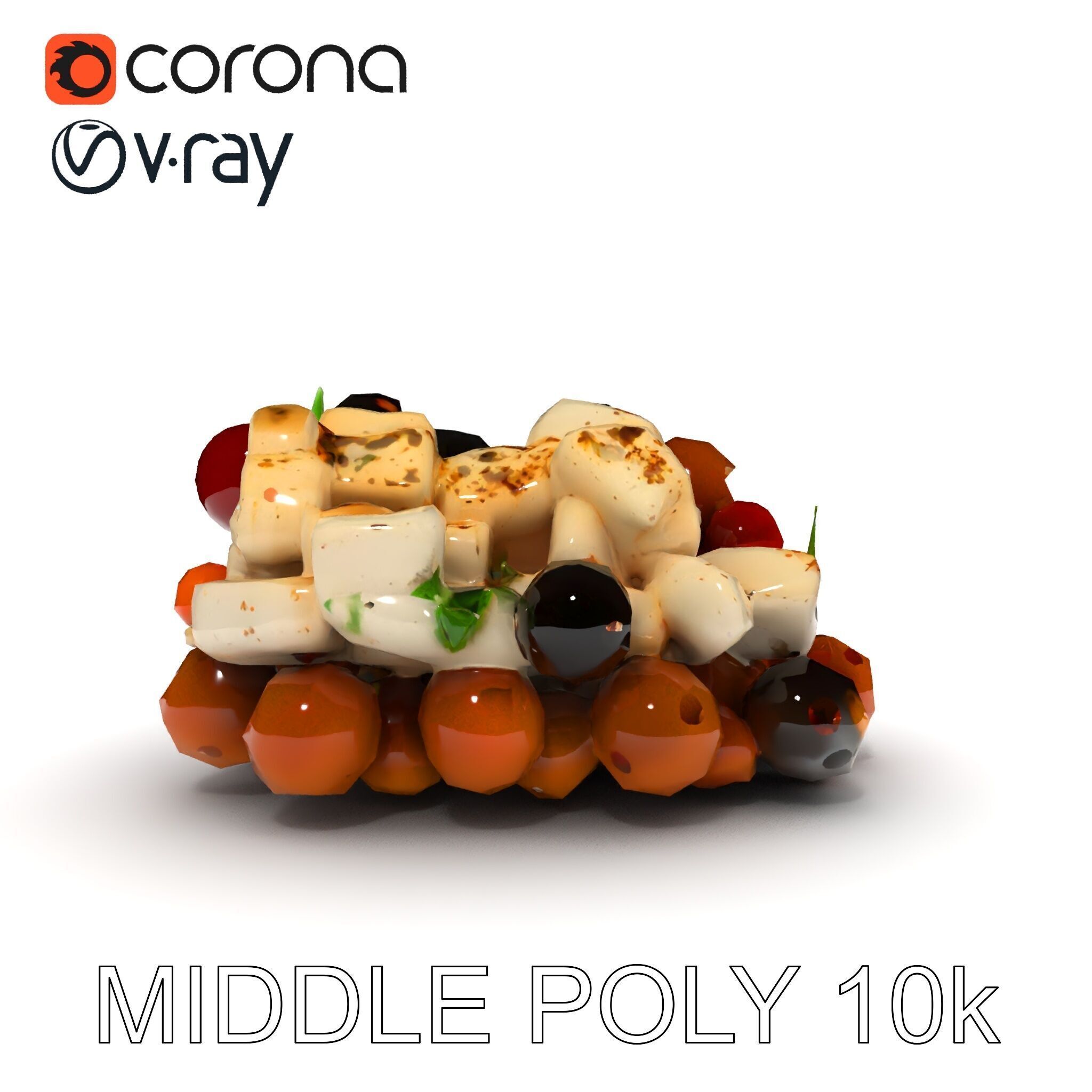 Mediterranean Snack Mix Model Pack with Olives and Cheese Low-poly 3D model_11