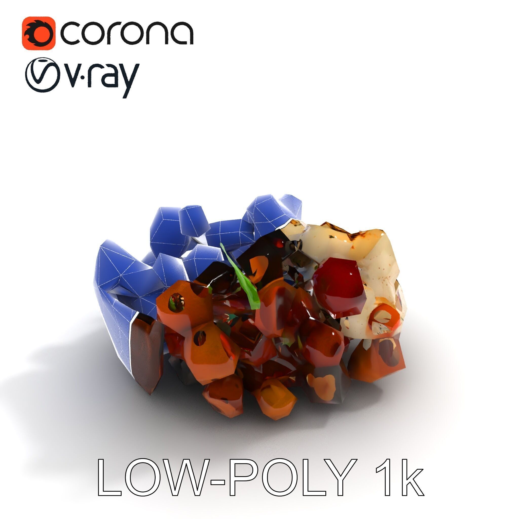 Mediterranean Snack Mix Model Pack with Olives and Cheese Low-poly 3D model_10